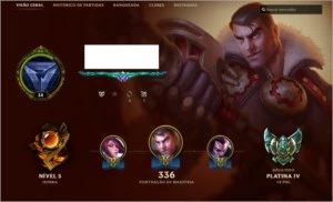 Conta Platina 4 LoL com 103 skins - League of Legends