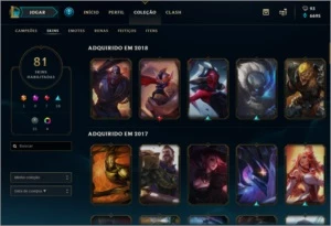 Conta diamond 5, borda platina. - League of Legends LOL