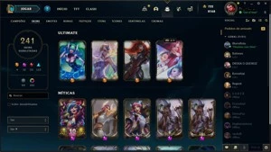 Vendo acc LoL com 241 skins e 160 essências míticas. - League of Legends