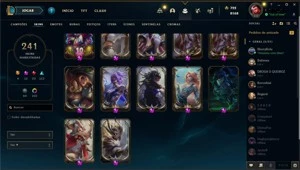 Vendo acc LoL com 241 skins e 160 essências míticas. - League of Legends