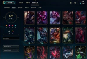 Conta level 40 + Borda de ouro+prata II+ 110campeões+69skins - League of Legends LOL