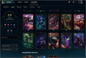 Conta level 40 + Borda de ouro+prata II+ 110campeões+69skins - League of Legends LOL