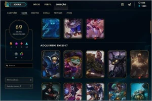 Conta level 40 + Borda de ouro+prata II+ 110campeões+69skins - League of Legends LOL