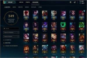 Conta level 40 + Borda de ouro+prata II+ 110campeões+69skins - League of Legends LOL
