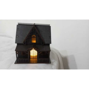 Mini Casinha Gotica preta, Moderna em MDF - Estilo e... - Artesanato e Personalizados