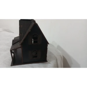 Mini Casinha Gotica preta, Moderna em MDF - Estilo e... - Artesanato e Personalizados