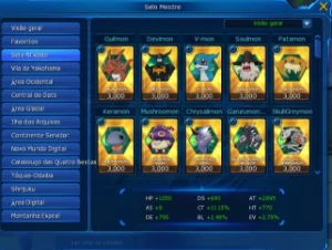 Conta SusanoShin/TrueVice - Digimon Masters Online DMO