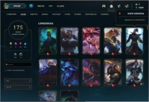 conta 175 skins - League of Legends LOL