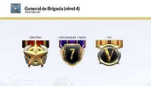 Crossfire conta 1 estrela (general) com 3 vips e L.A SWAT