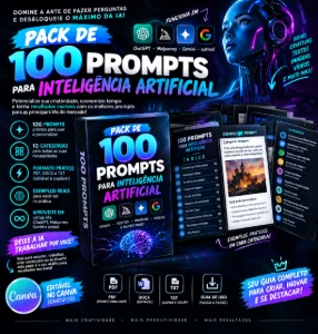 Pack De Prompts Para Inteligência Artificial - Arte Digital Artes Canva