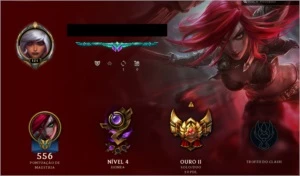 Conta Gold Ouro 2 SoloDuo | Flex Ouro 5 com muitas skins - League of Legends LOL