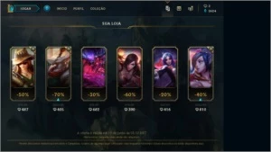 Conta Gold Ouro 2 SoloDuo | Flex Ouro 5 com muitas skins - League of Legends LOL