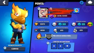 33K + Mortis Robo E Corvo Fenix - Varios Bonecos Classe 30+ - Brawl Stars