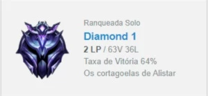 Diamante 1 64% WR - League of Legends LOL