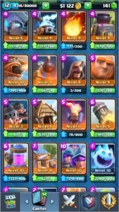 Conta LVL12 3 Cartas lvl Max todas lendárias 4600 troféus - Clash Royale