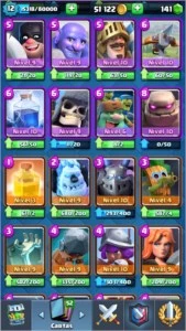 Conta LVL12 3 Cartas lvl Max todas lendárias 4600 troféus - Clash Royale