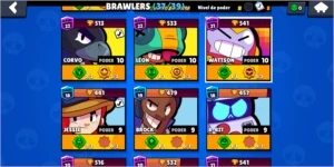 Conta brawl stars com 37 brawlers e 18 level 9