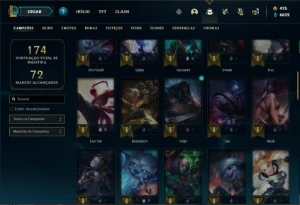 Conta ouro 4 com 65 Champs e 60 Skins + 8 Cromas - League of Legends LOL