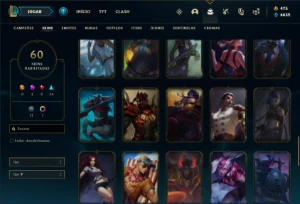 Conta ouro 4 com 65 Champs e 60 Skins + 8 Cromas - League of Legends LOL