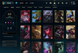 Conta ouro 4 com 65 Champs e 60 Skins + 8 Cromas - League of Legends LOL