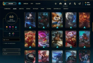 Conta ouro 4 com 65 Champs e 60 Skins + 8 Cromas - League of Legends LOL