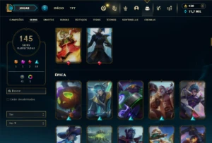 Ouro 3 com TODOS os champs e 145 Skins ( JG / TOP ) - League of Legends LOL