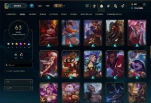 Platina 2 com 85 Champ e 63 Skins ( MAIN ADC ) +8 Vitoriosas - League of Legends LOL