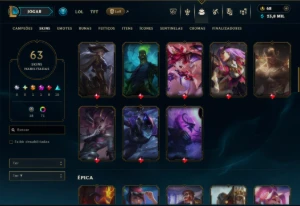 Platina 2 com 85 Champ e 63 Skins ( MAIN ADC ) +8 Vitoriosas - League of Legends LOL