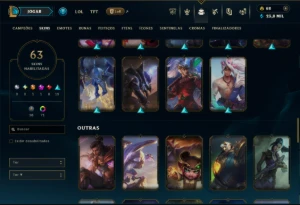 Platina 2 com 85 Champ e 63 Skins ( MAIN ADC ) +8 Vitoriosas - League of Legends LOL