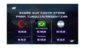 Migre Sua Conta Steam Para A Turquia E Argentina