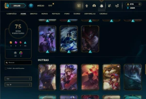 Bronze 3 com 130 champs e 75 Skins + 4 Fragmentos - League of Legends LOL
