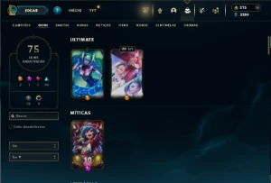 Bronze 3 com 130 champs e 75 Skins + 4 Fragmentos - League of Legends LOL