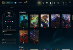Bronze 3 com 130 champs e 75 Skins + 4 Fragmentos - League of Legends LOL