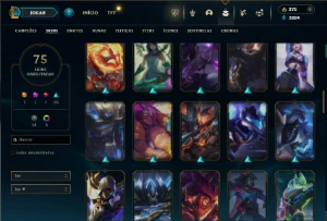 Bronze 3 com 130 champs e 75 Skins + 4 Fragmentos - League of Legends LOL