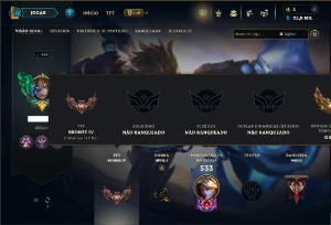 Unranked com TODOS os champs e 416 Skins + 9 Prestigios - League of Legends LOL