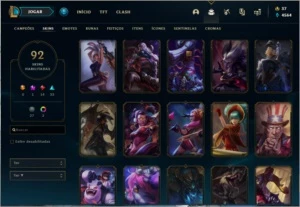 CONTA GOLD III -- 92 SKINS -- S7 - League of Legends LOL