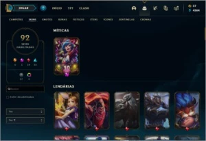 CONTA GOLD III -- 92 SKINS -- S7 - League of Legends LOL