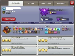 Conta clash of clans cv10 quase full