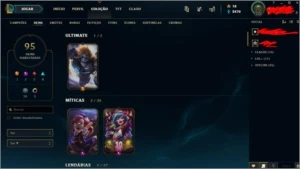Conta no Lol nvl 119 com 95 skins  e 122 champions - League of Legends