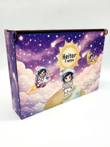 Tabuleiro Astronauta Menina em MDF com Caixa MDF - Artesanato e Personalizados