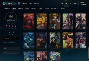 Conta DIAMANTE 4 (ex D1), com 44 skins e 94 champs - League of Legends LOL