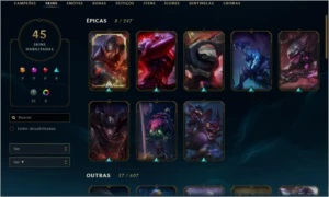 CONTA LOL SKIN'S, BORDA OURO, BOA PARA SMURF - League of Legends
