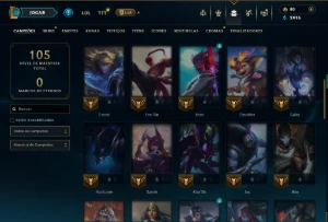 Unranked com 50 Champs e 7 Skins ( ex esmeralda ) - League of Legends LOL