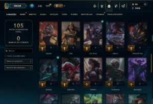 Unranked com 50 Champs e 7 Skins ( ex esmeralda ) - League of Legends LOL