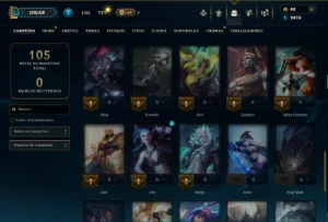 Unranked com 50 Champs e 7 Skins ( ex esmeralda ) - League of Legends LOL