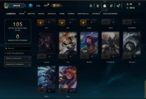 Unranked com 50 Champs e 7 Skins ( ex esmeralda ) - League of Legends LOL
