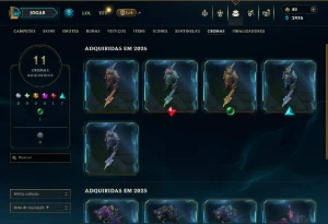 Unranked com 50 Champs e 7 Skins ( ex esmeralda ) - League of Legends LOL