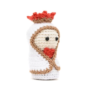 Mini Nossa Senhora de Fátima em amigurumi - Artesanato e Personalizados