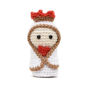 Mini Nossa Senhora de Fátima em amigurumi - Artesanato e Personalizados