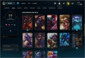 Conta unranked com 72 champs e 29 skins - League of Legends LOL